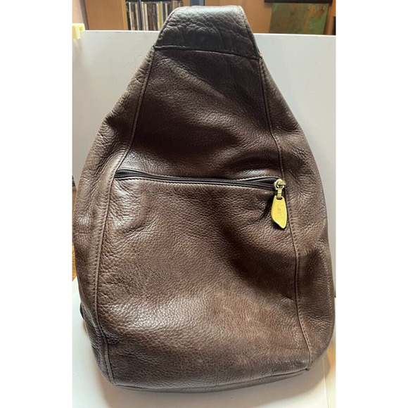 Libaire Handbags - Libaire Pebbled Leather Crossbody Bag Reddish Brown Cordovan Purse USA